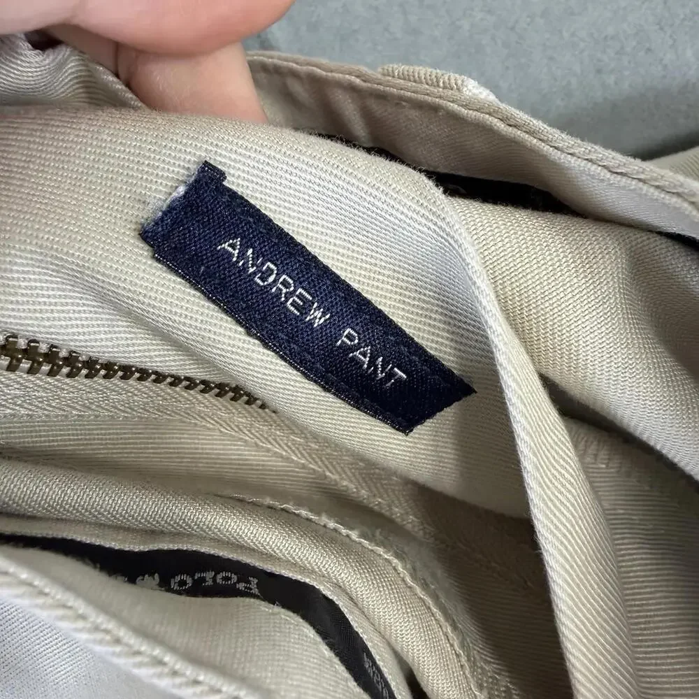 Vintage Polo Ralph Lauren Andrew Pants Mens 38x29 Beige Cream Pleated Chino 90s